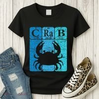 Crab Periodic Table Elements Seafood Crabbing Retro Crabber Women's T-Shirt thumb 3