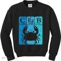 Crab Periodic Table Elements Seafood Crabbing Retro Crabber Kids Sweatshirt thumb 0