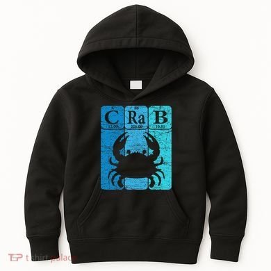 Crab Periodic Table Elements Seafood Crabbing Retro Crabber Kids Hoodie