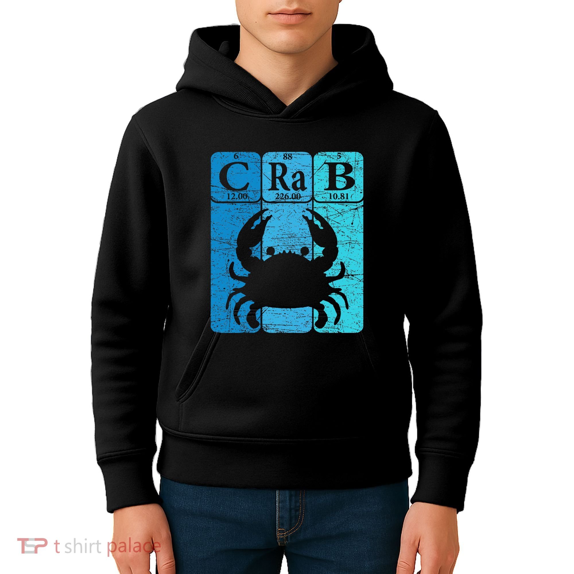 Crab Periodic Table Elements Seafood Crabbing Retro Crabber Kids Hoodie