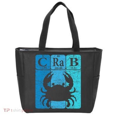 Crab Periodic Table Elements Seafood Crabbing Retro Crabber Tote Bag