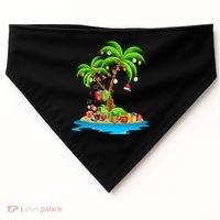 Christmas Palm Tree Tropical Xmas Coconut Matching Family Gift USA-Made Doggie Bandana thumb 0