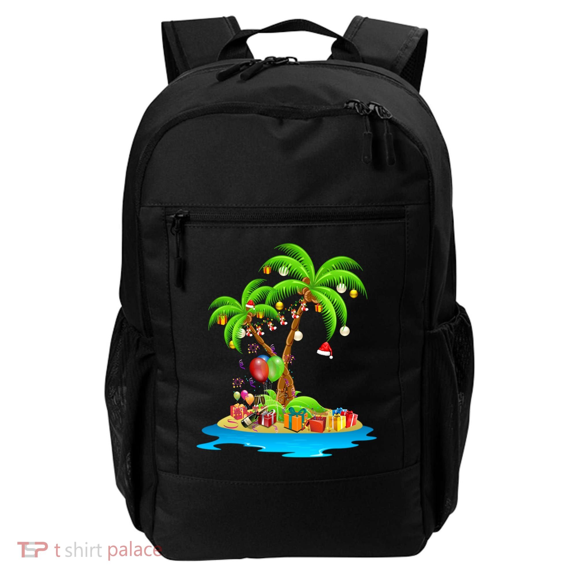 Christmas Palm Tree Tropical Xmas Coconut Matching Family Gift Backpack