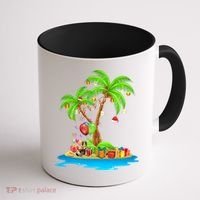 Christmas Palm Tree Tropical Xmas Coconut Matching Family Gift Coffee Mug thumb 1