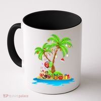 Christmas Palm Tree Tropical Xmas Coconut Matching Family Gift Coffee Mug thumb 0