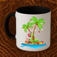 Christmas Palm Tree Tropical Xmas Coconut Matching Family Gift Coffee Mug thumb 2