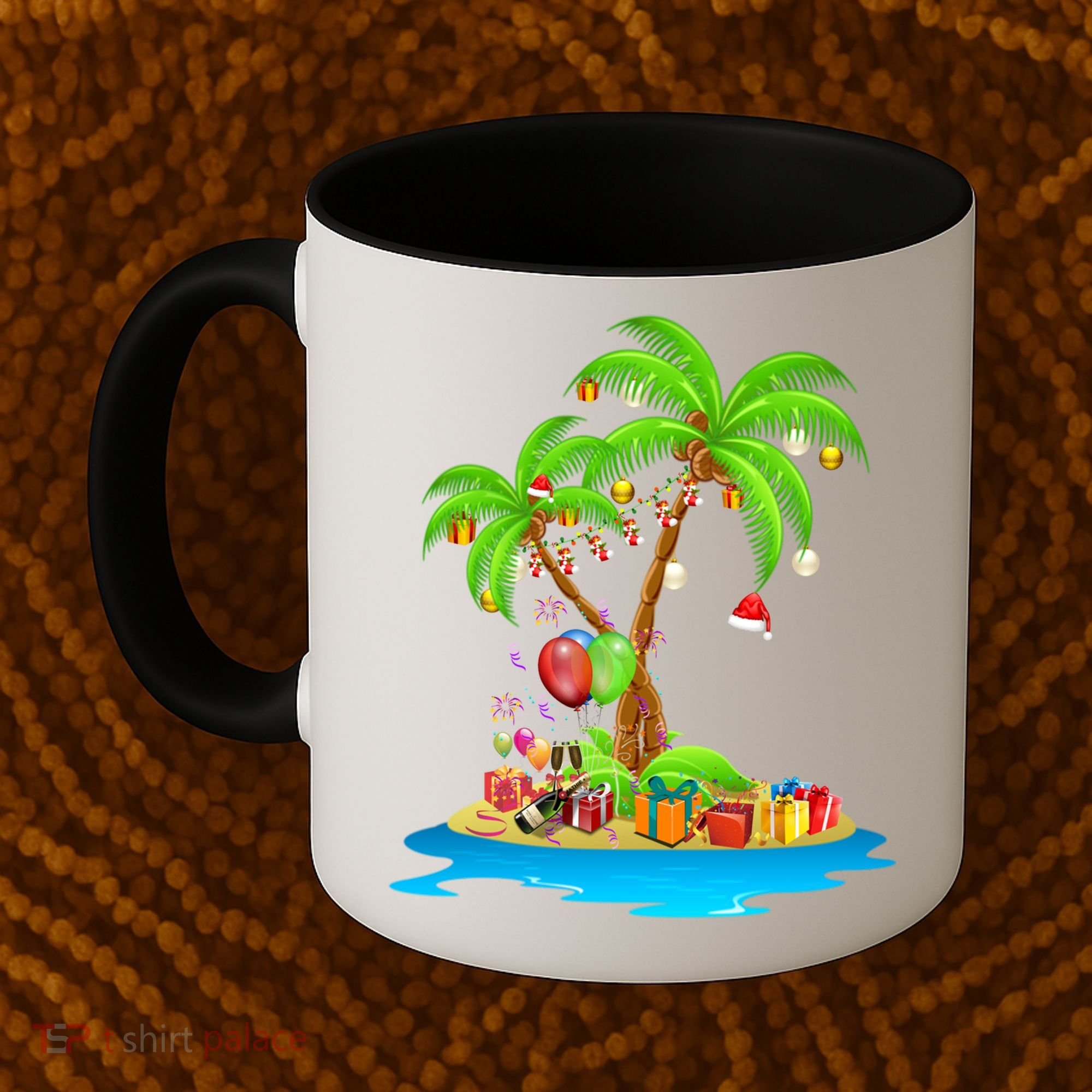 Christmas Palm Tree Tropical Xmas Coconut Matching Family Gift Coffee Mug
