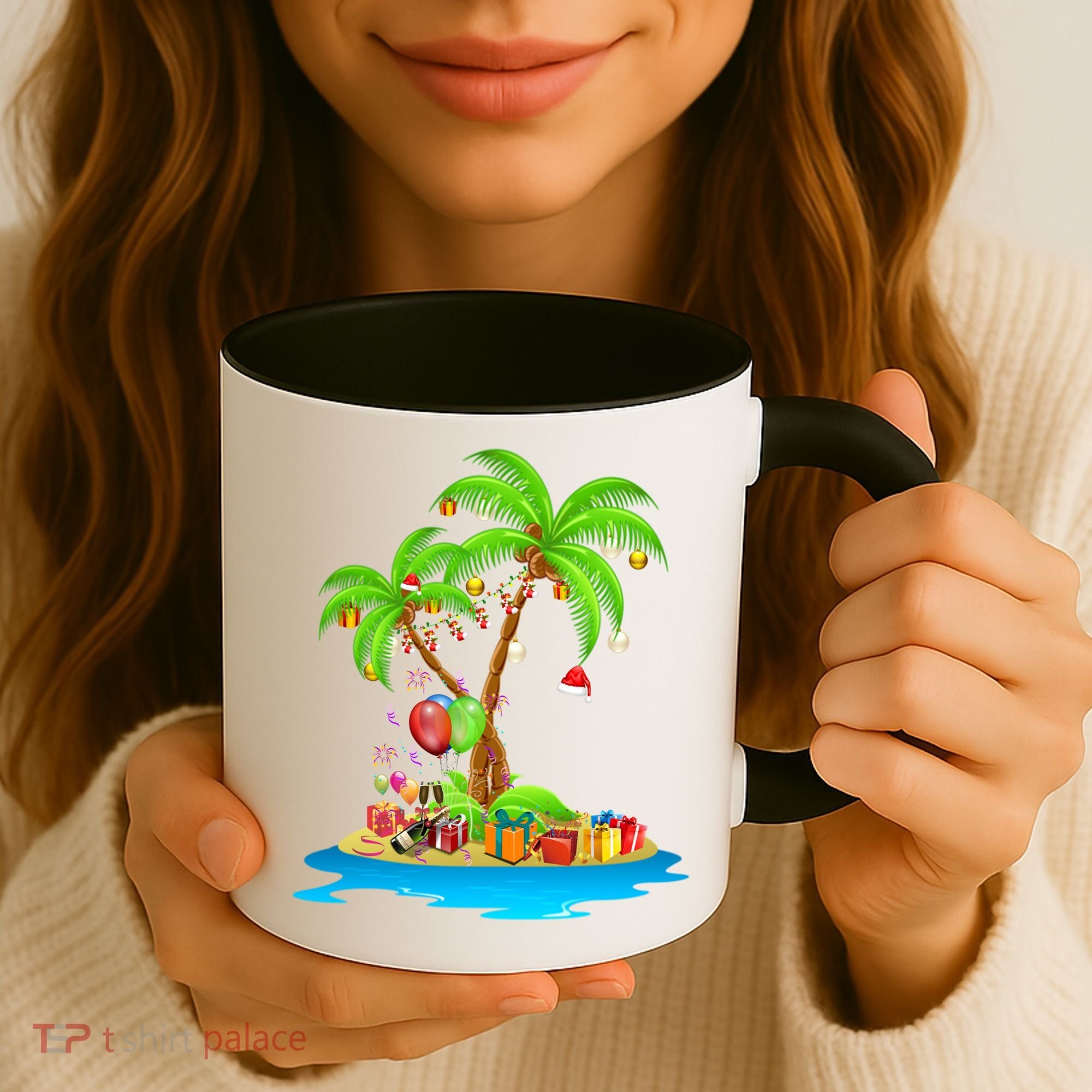 Christmas Palm Tree Tropical Xmas Coconut Matching Family Gift Coffee Mug