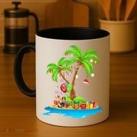 Christmas Palm Tree Tropical Xmas Coconut Matching Family Gift Coffee Mug thumb 4