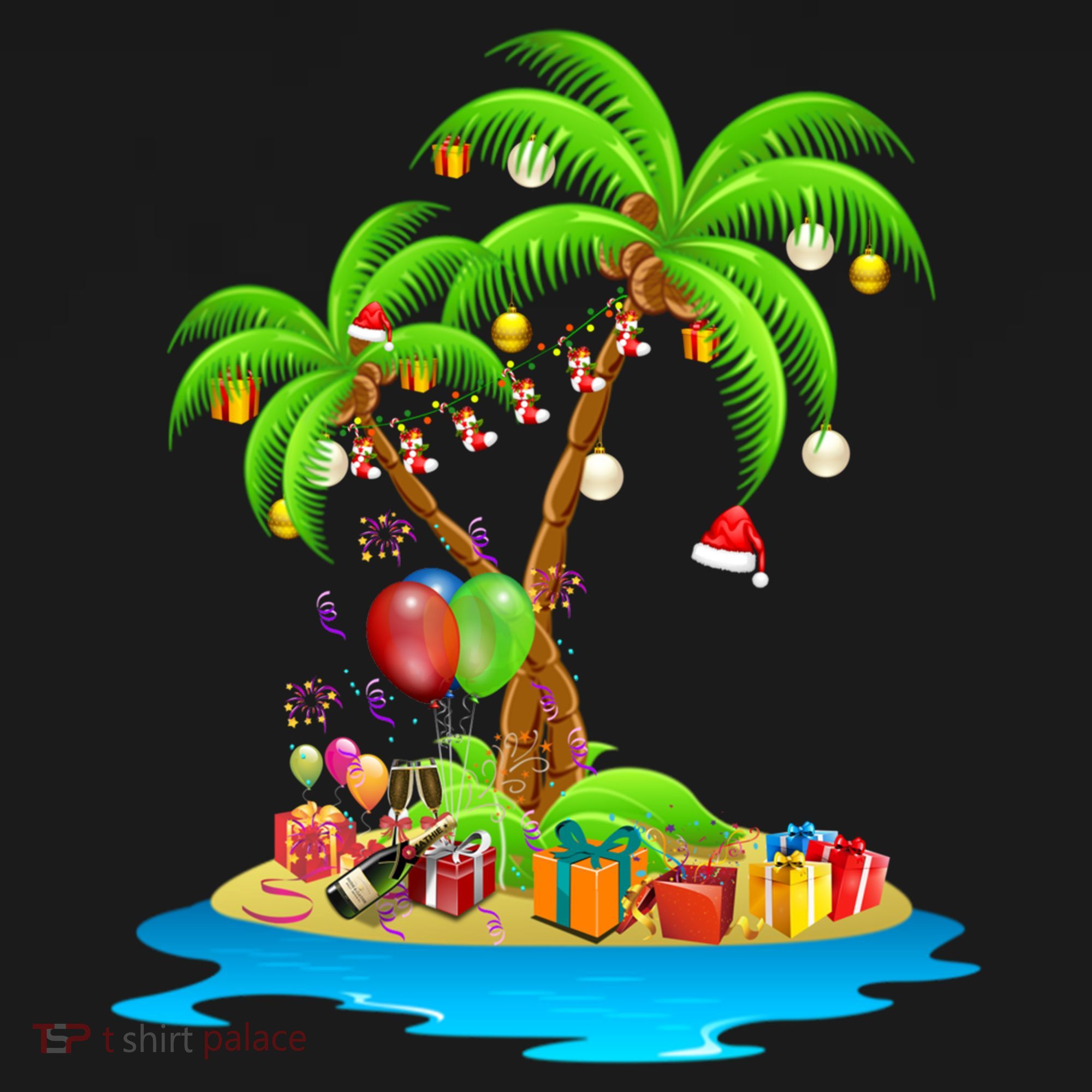 Christmas Palm Tree Tropical Xmas Coconut Matching Family Gift Women's Hoodie