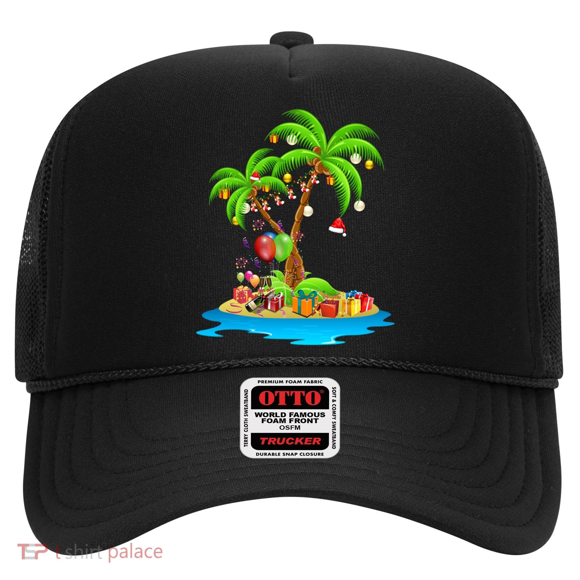 Christmas Palm Tree Tropical Xmas Coconut Matching Family Gift Hat
