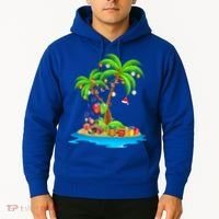 Christmas Palm Tree Tropical Xmas Coconut Matching Family Gift Hoodie thumb 2