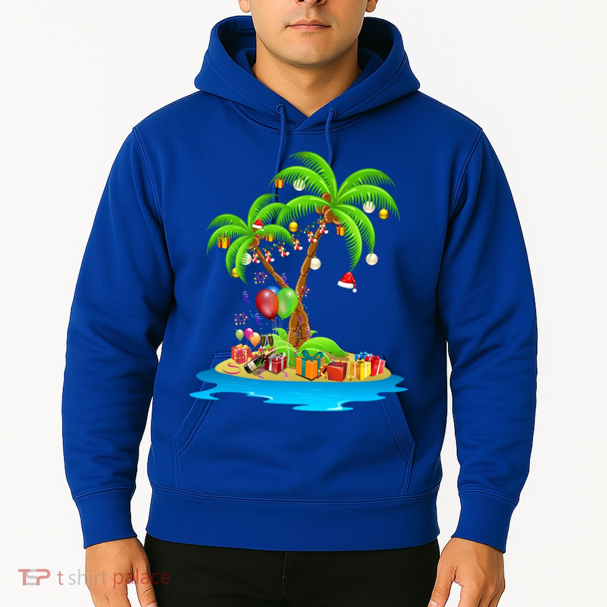 Christmas Palm Tree Tropical Xmas Coconut Matching Family Gift Hoodie