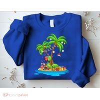 Christmas Palm Tree Tropical Xmas Coconut Matching Family Gift Sweatshirt thumb 2