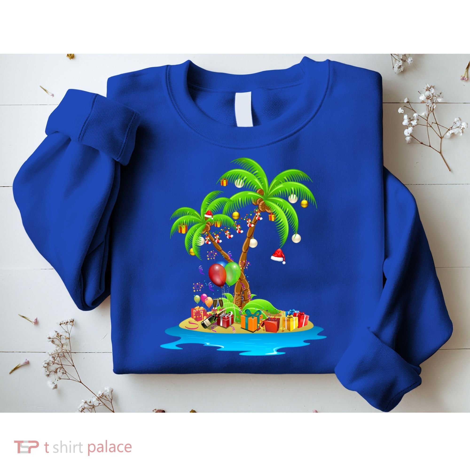 Christmas Palm Tree Tropical Xmas Coconut Matching Family Gift Sweatshirt