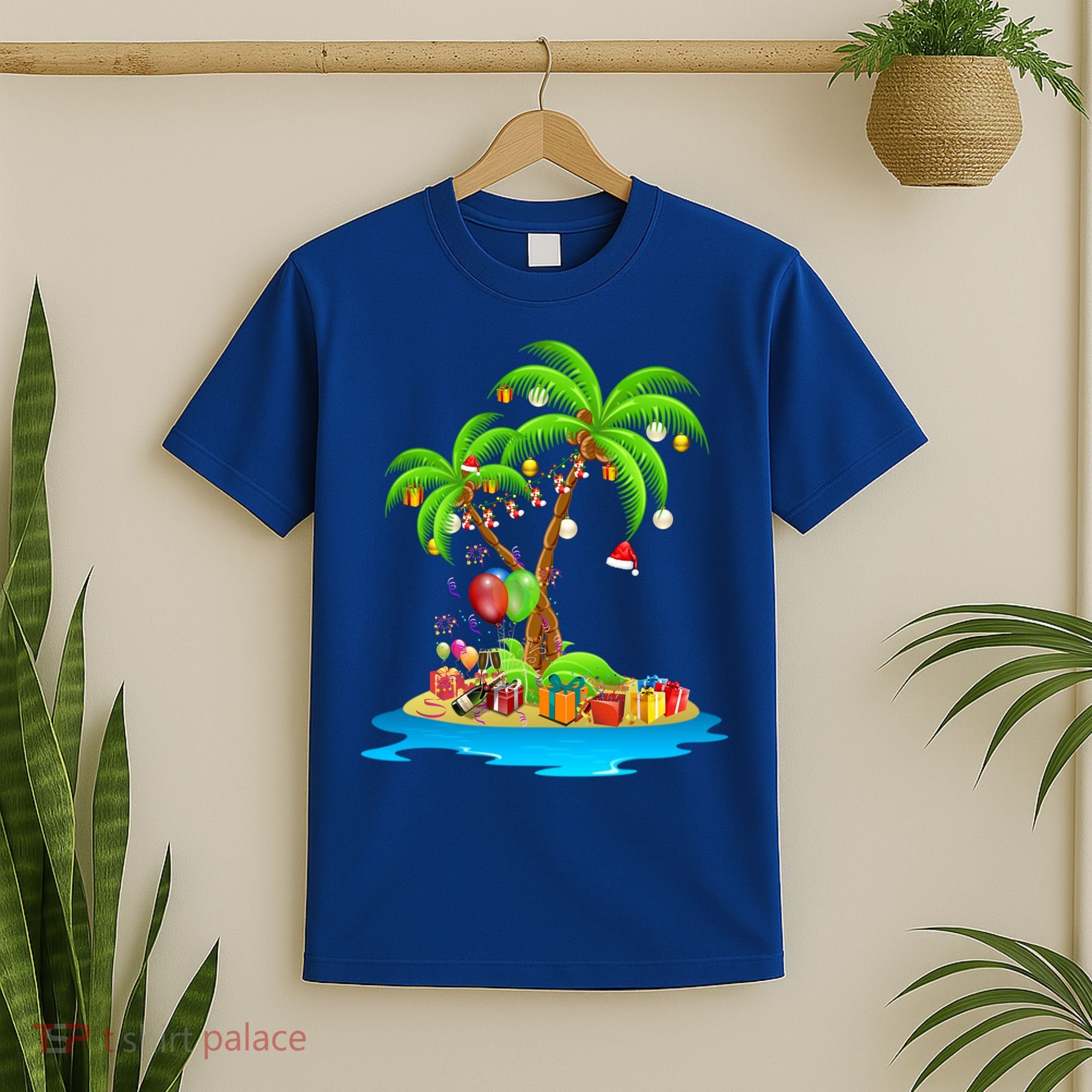 Christmas Palm Tree Tropical Xmas Coconut Matching Family Gift T-Shirt