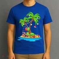 Christmas Palm Tree Tropical Xmas Coconut Matching Family Gift T-Shirt thumb 3