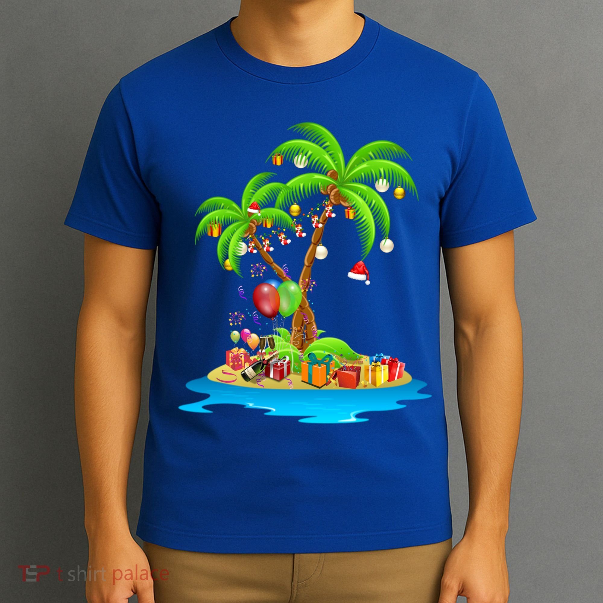 Christmas Palm Tree Tropical Xmas Coconut Matching Family Gift T-Shirt