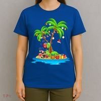 Christmas Palm Tree Tropical Xmas Coconut Matching Family Gift T-Shirt thumb 4