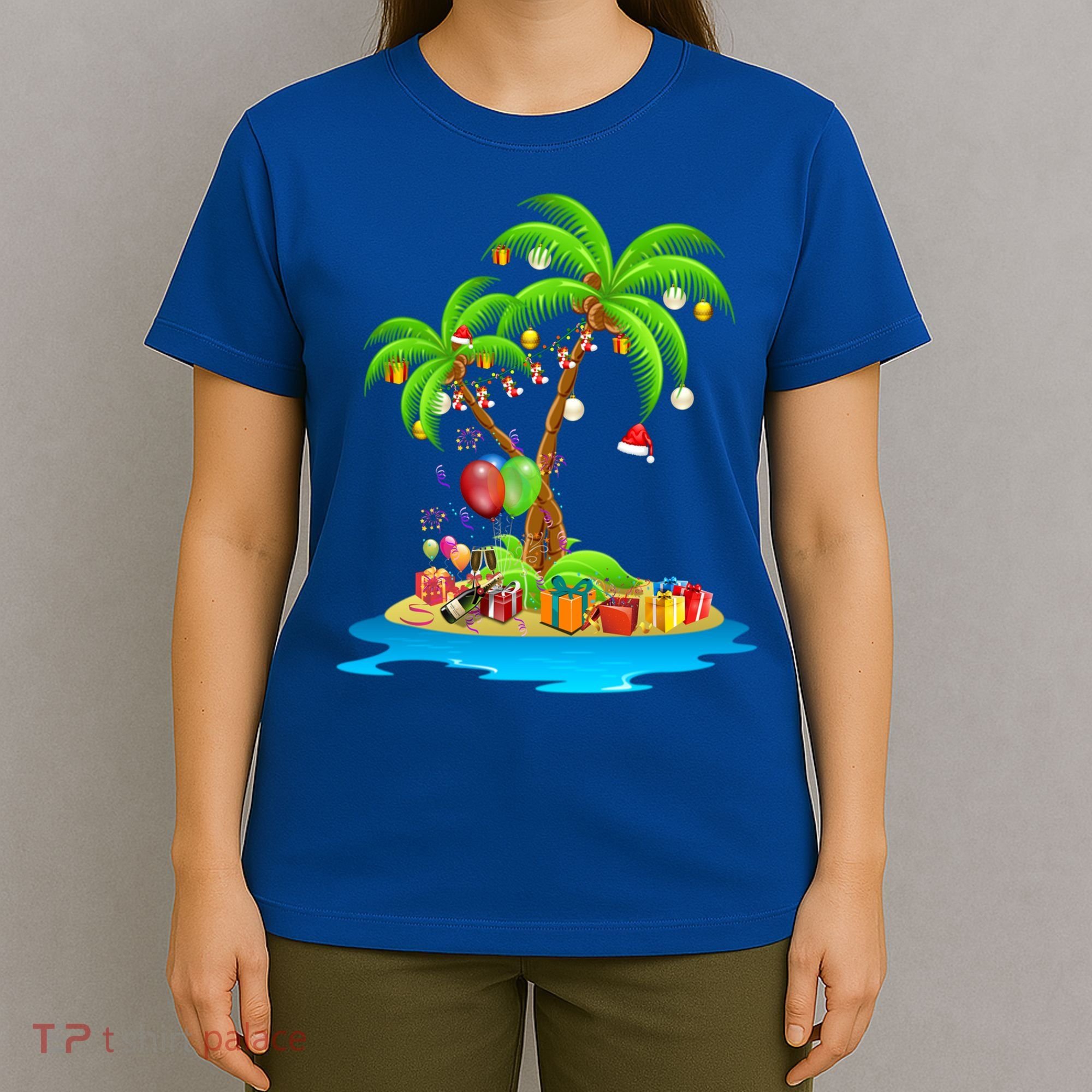 Christmas Palm Tree Tropical Xmas Coconut Matching Family Gift T-Shirt