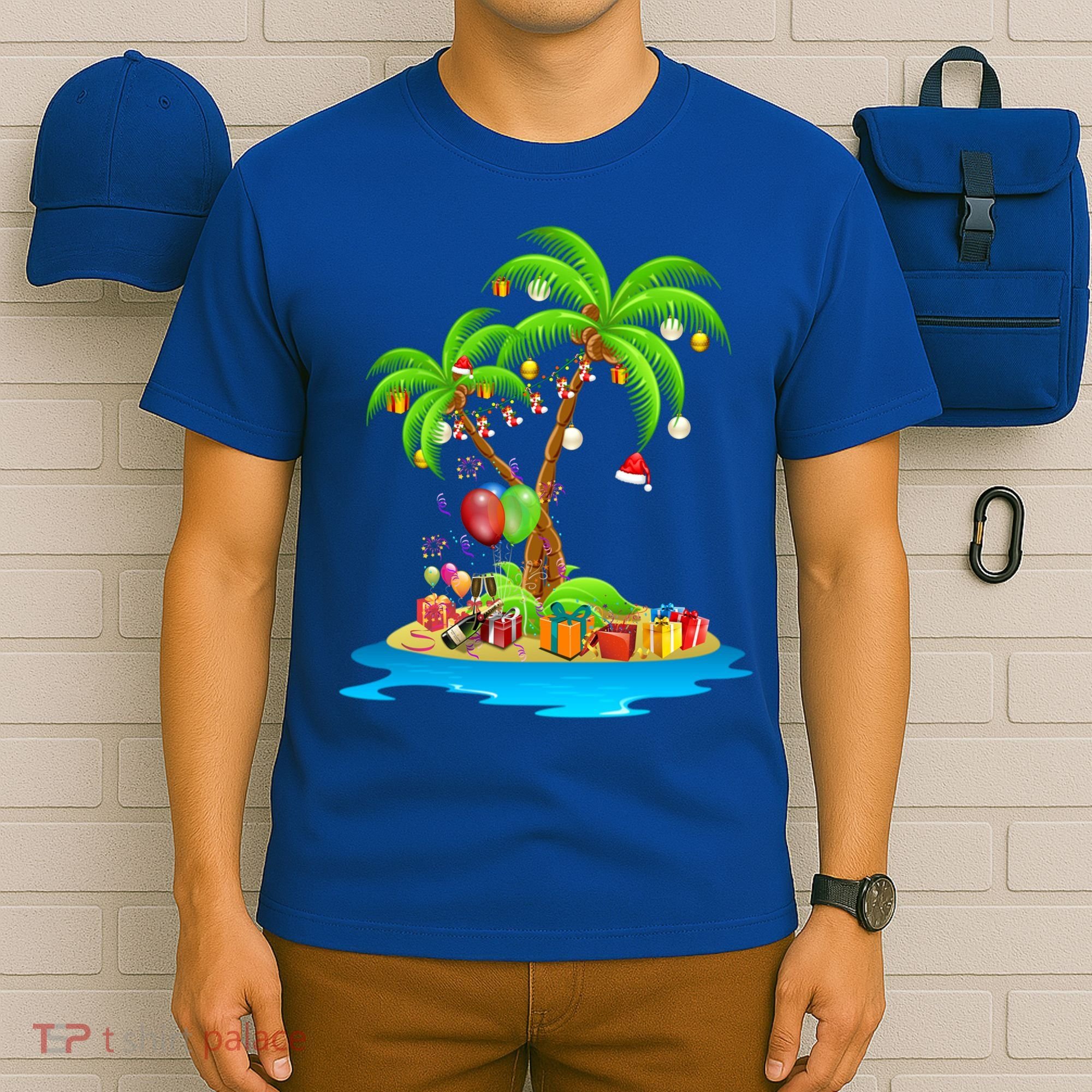 Christmas Palm Tree Tropical Xmas Coconut Matching Family Gift T-Shirt