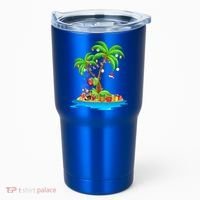 Christmas Palm Tree Tropical Xmas Coconut Matching Family Gift Tumbler thumb 0