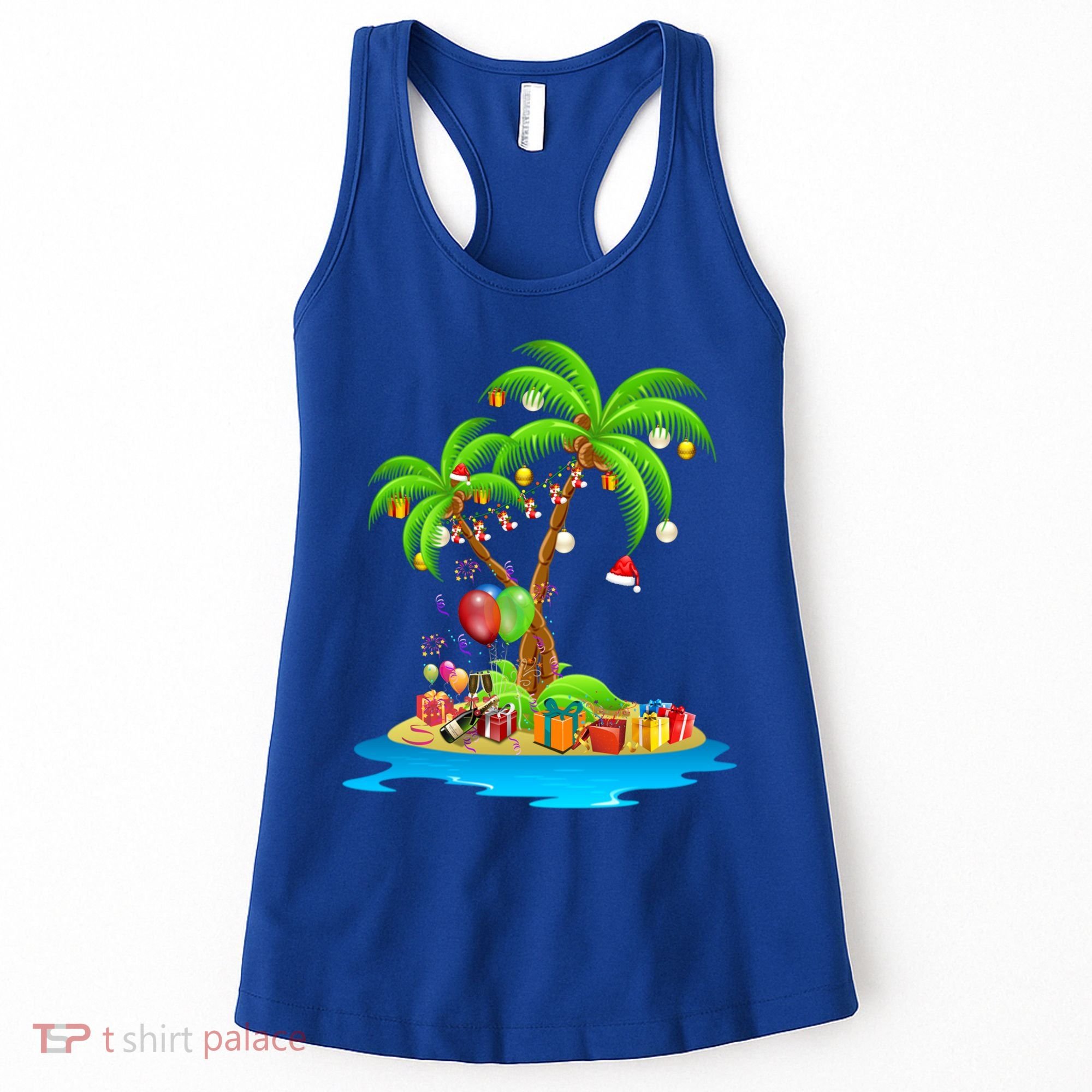 Christmas Palm Tree Tropical Xmas Coconut Matching Family Gift Women's Tank Top
