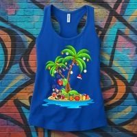 Christmas Palm Tree Tropical Xmas Coconut Matching Family Gift Women's Tank Top thumb 3