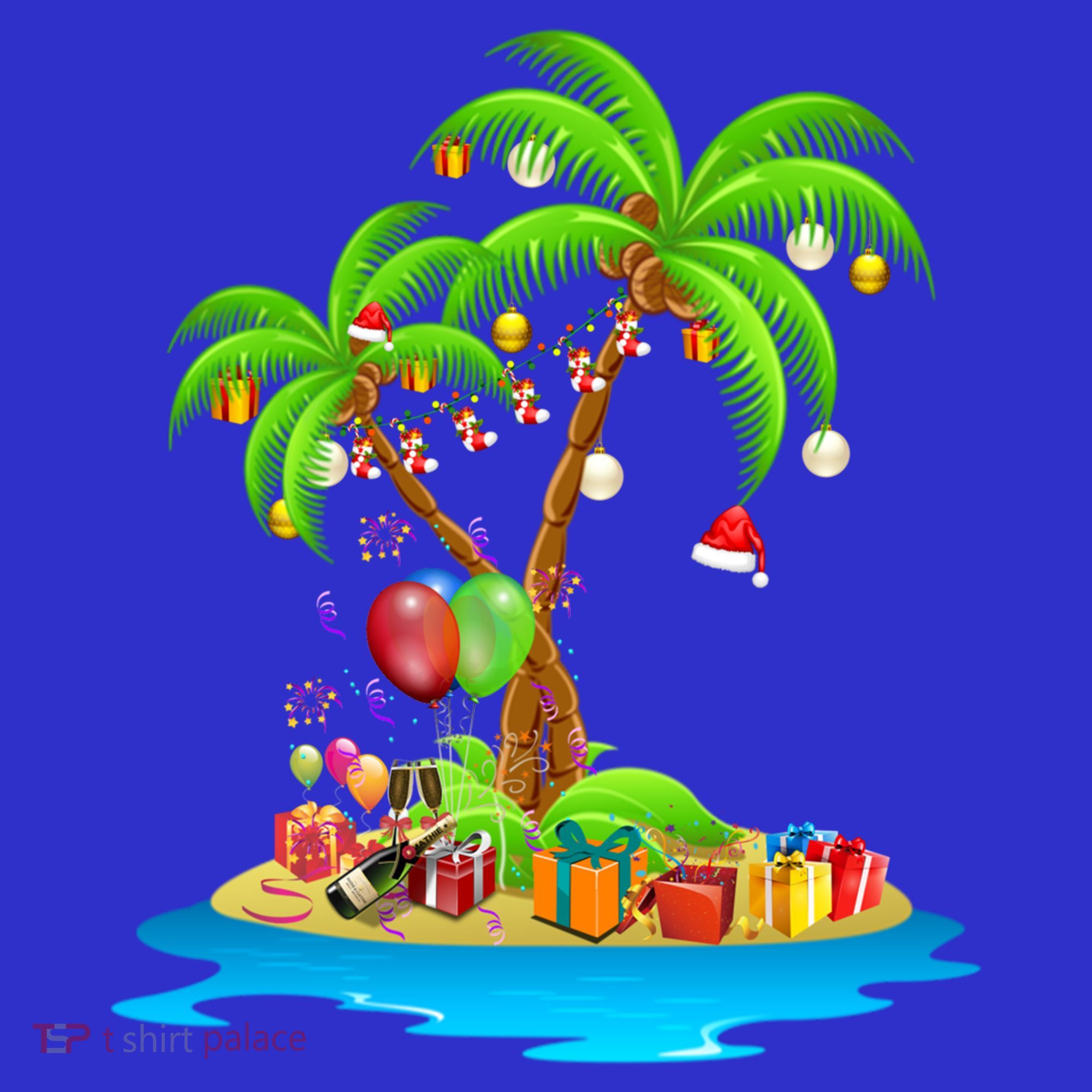 Christmas Palm Tree Tropical Xmas Coconut Matching Family Gift Women's Tank Top