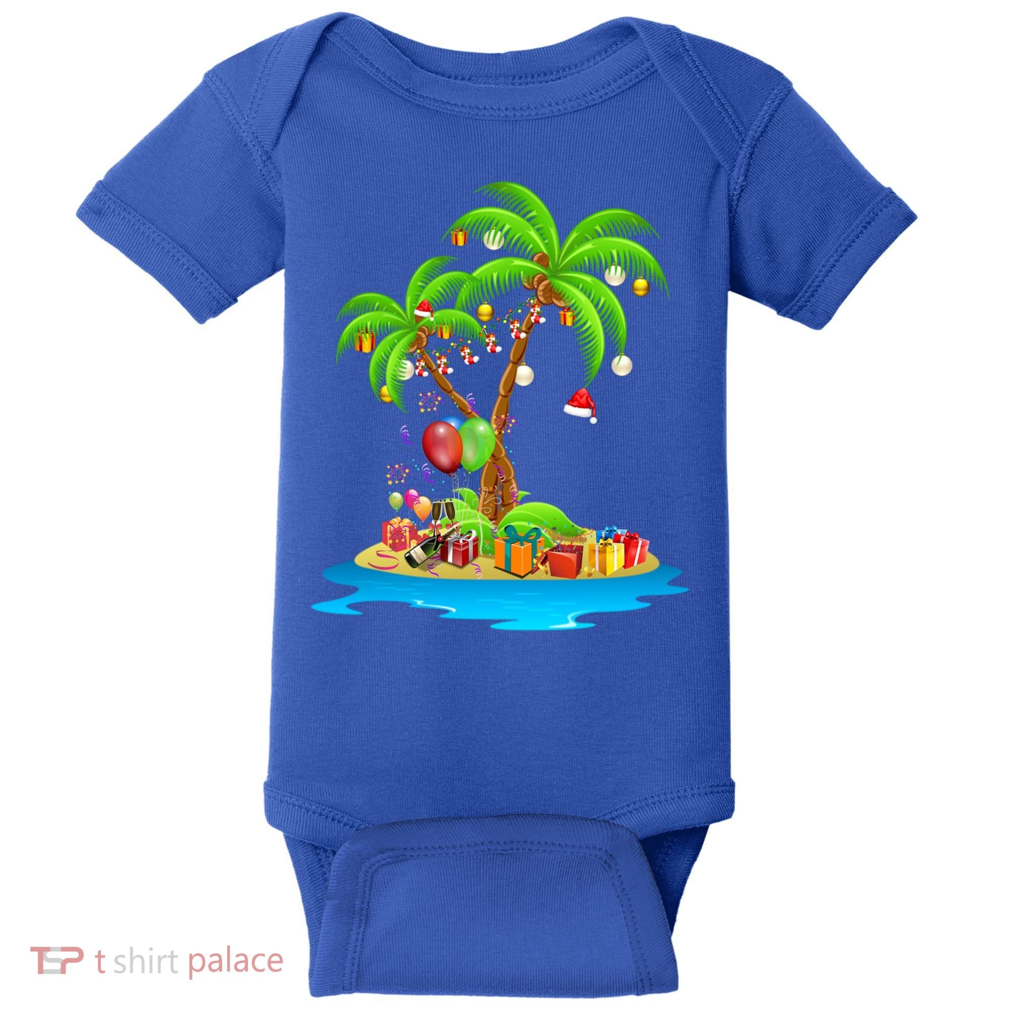 Christmas Palm Tree Tropical Xmas Coconut Matching Family Gift Baby Bodysuit