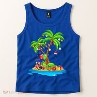 Christmas Palm Tree Tropical Xmas Coconut Matching Family Gift Tank Top thumb 2
