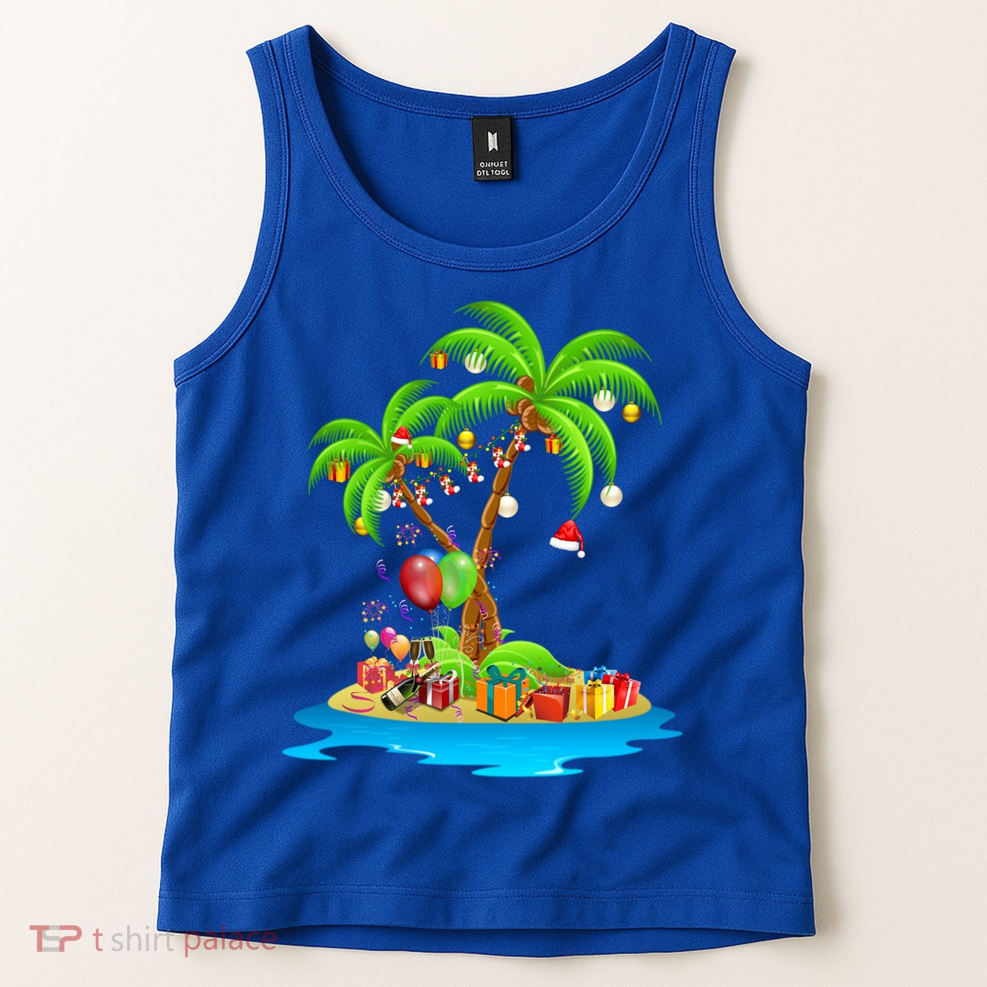 Christmas Palm Tree Tropical Xmas Coconut Matching Family Gift Tank Top