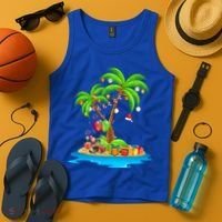 Christmas Palm Tree Tropical Xmas Coconut Matching Family Gift Tank Top thumb 4