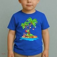 Christmas Palm Tree Tropical Xmas Coconut Matching Family Gift Toddler T-Shirt thumb 2