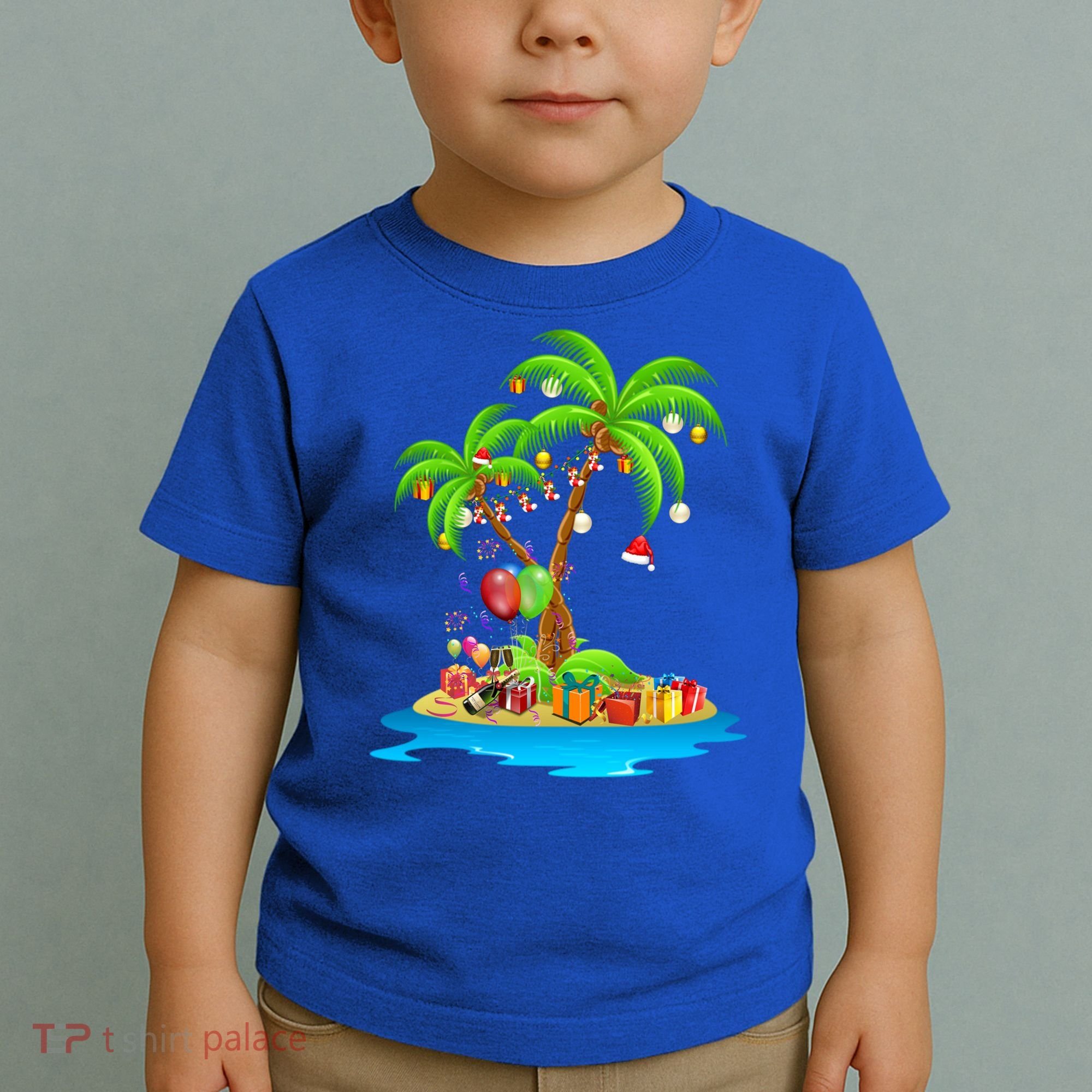 Christmas Palm Tree Tropical Xmas Coconut Matching Family Gift Toddler T-Shirt