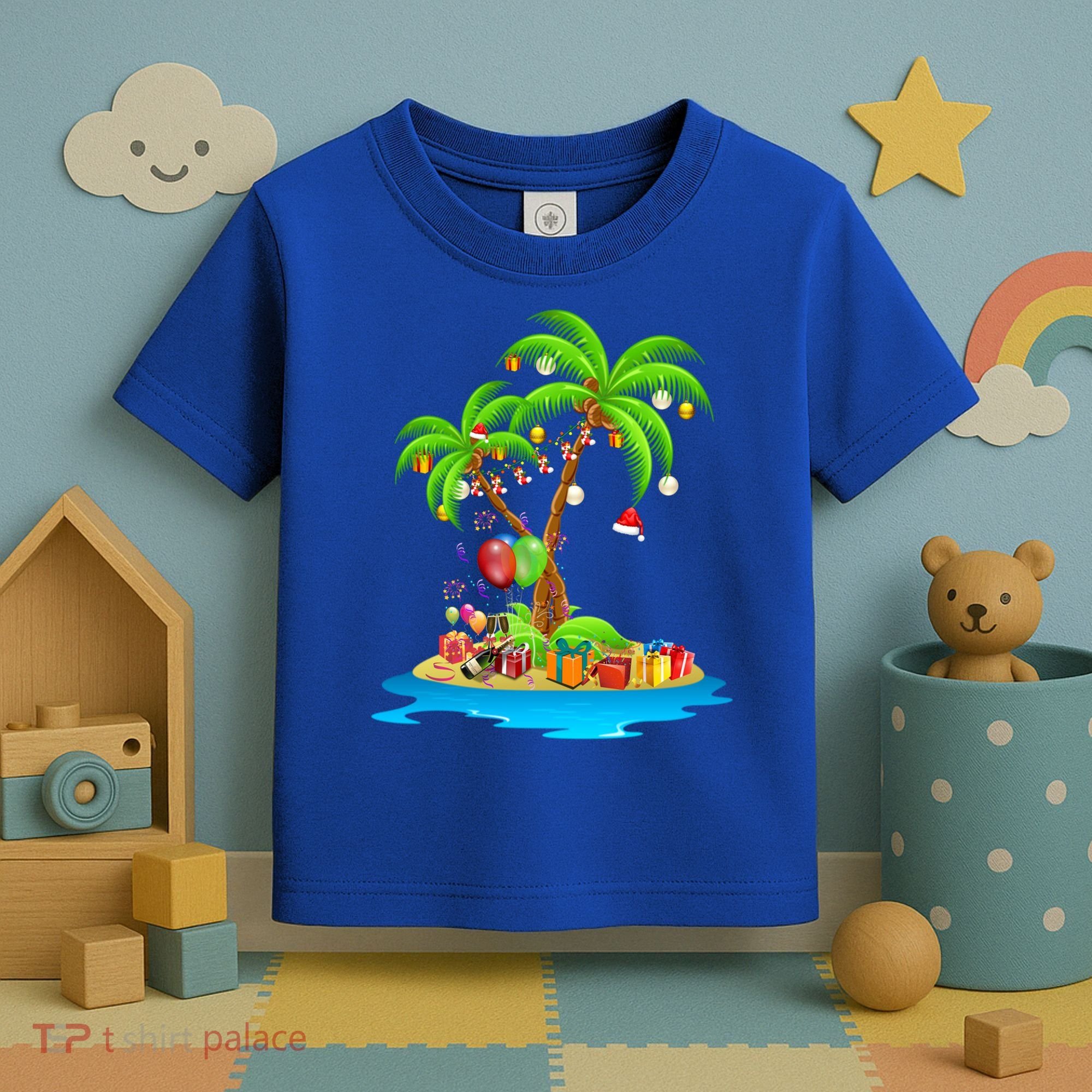 Christmas Palm Tree Tropical Xmas Coconut Matching Family Gift Toddler T-Shirt