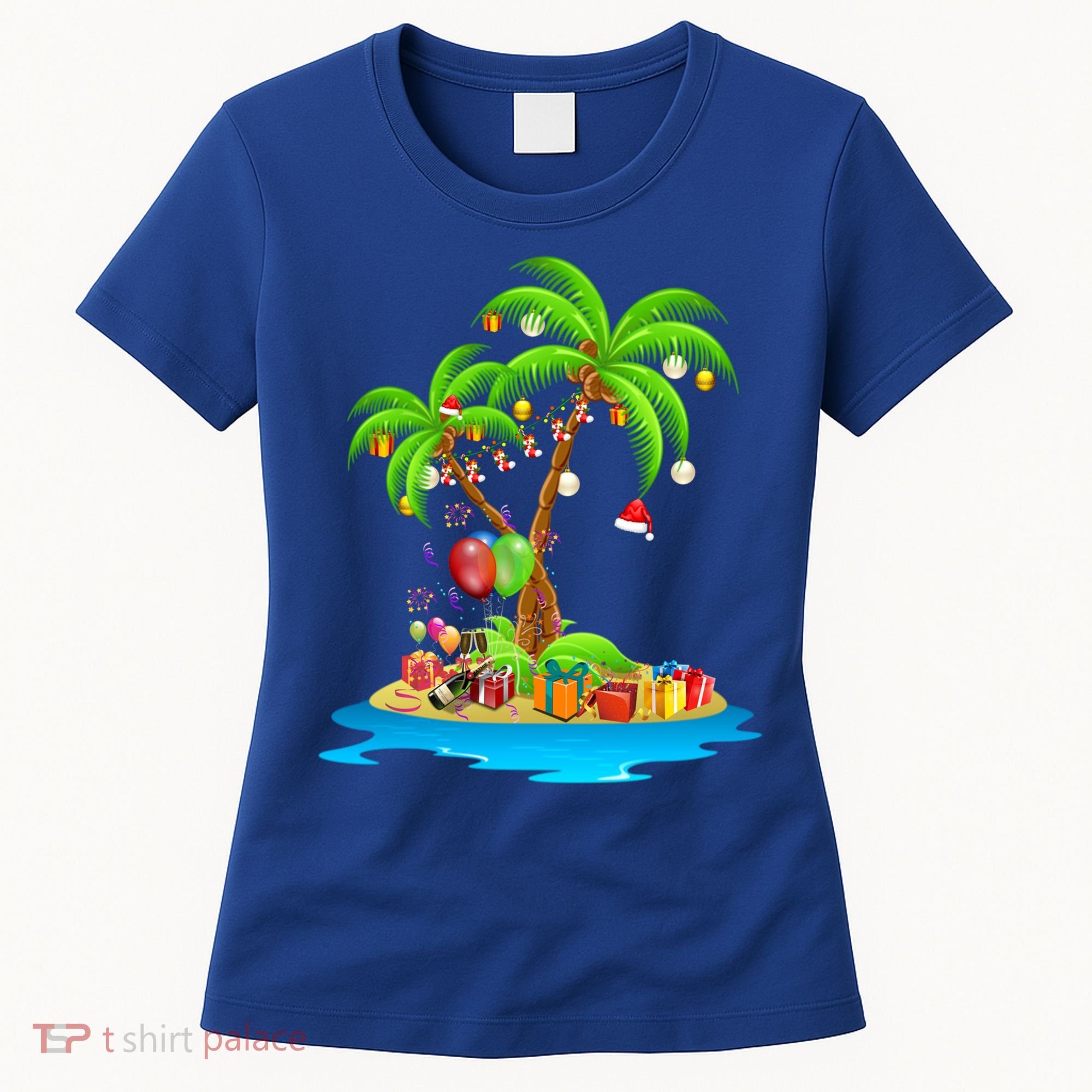Christmas Palm Tree Tropical Xmas Coconut Matching Family Gift Women's T-Shirt