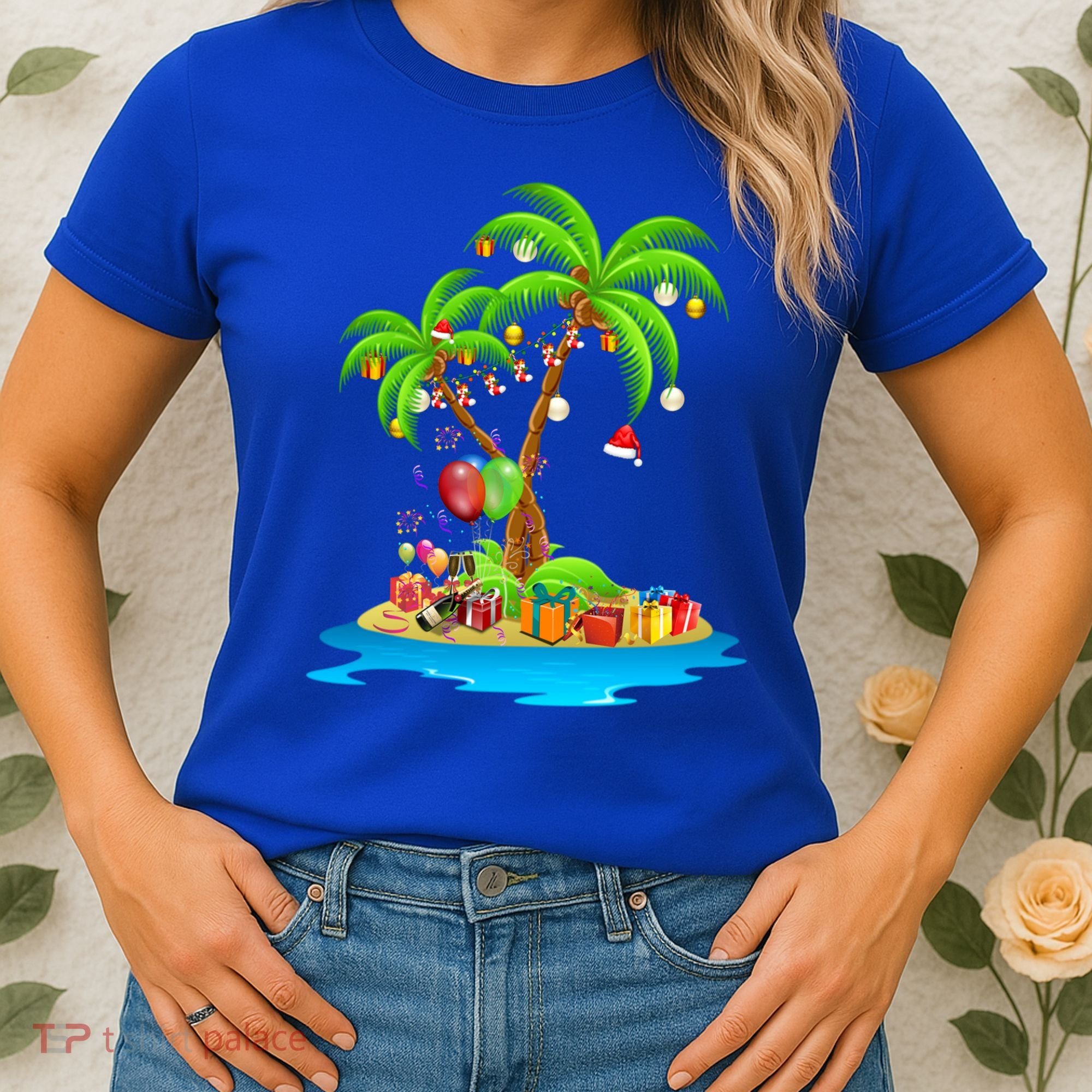 Christmas Palm Tree Tropical Xmas Coconut Matching Family Gift Women's T-Shirt
