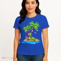Christmas Palm Tree Tropical Xmas Coconut Matching Family Gift Women's T-Shirt thumb 4