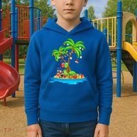 Christmas Palm Tree Tropical Xmas Coconut Matching Family Gift Kids Hoodie thumb 2