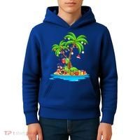 Christmas Palm Tree Tropical Xmas Coconut Matching Family Gift Kids Hoodie thumb 4
