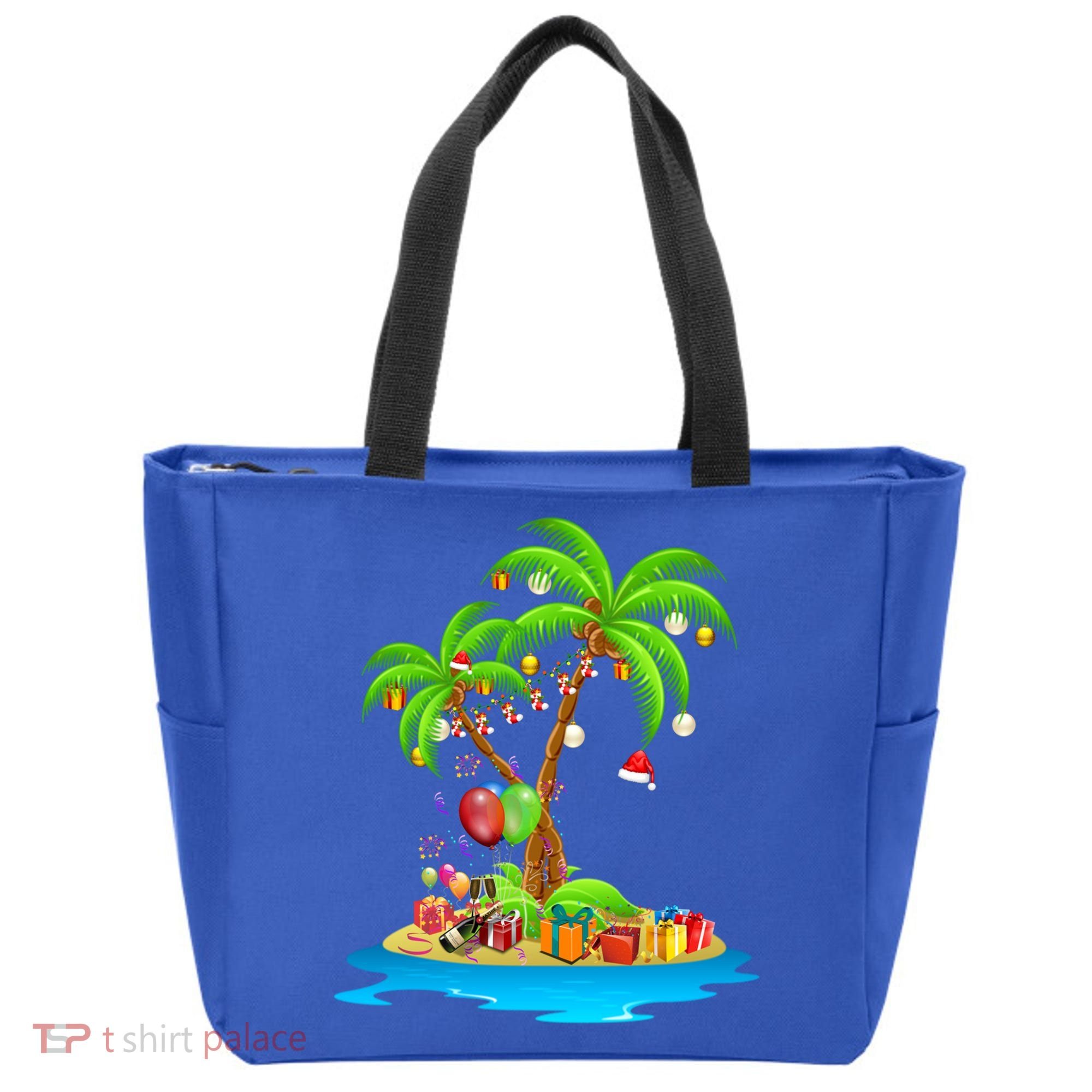Christmas Palm Tree Tropical Xmas Coconut Matching Family Gift Tote Bag