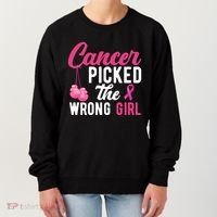 Cancer Picked The Wrong Girl Pink Ribbon Women's Sweatshirt thumb 0