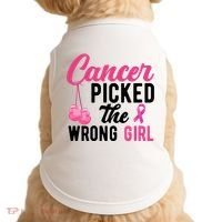 Cancer Picked The Wrong Girl Pink Ribbon Doggie Tank thumb 0