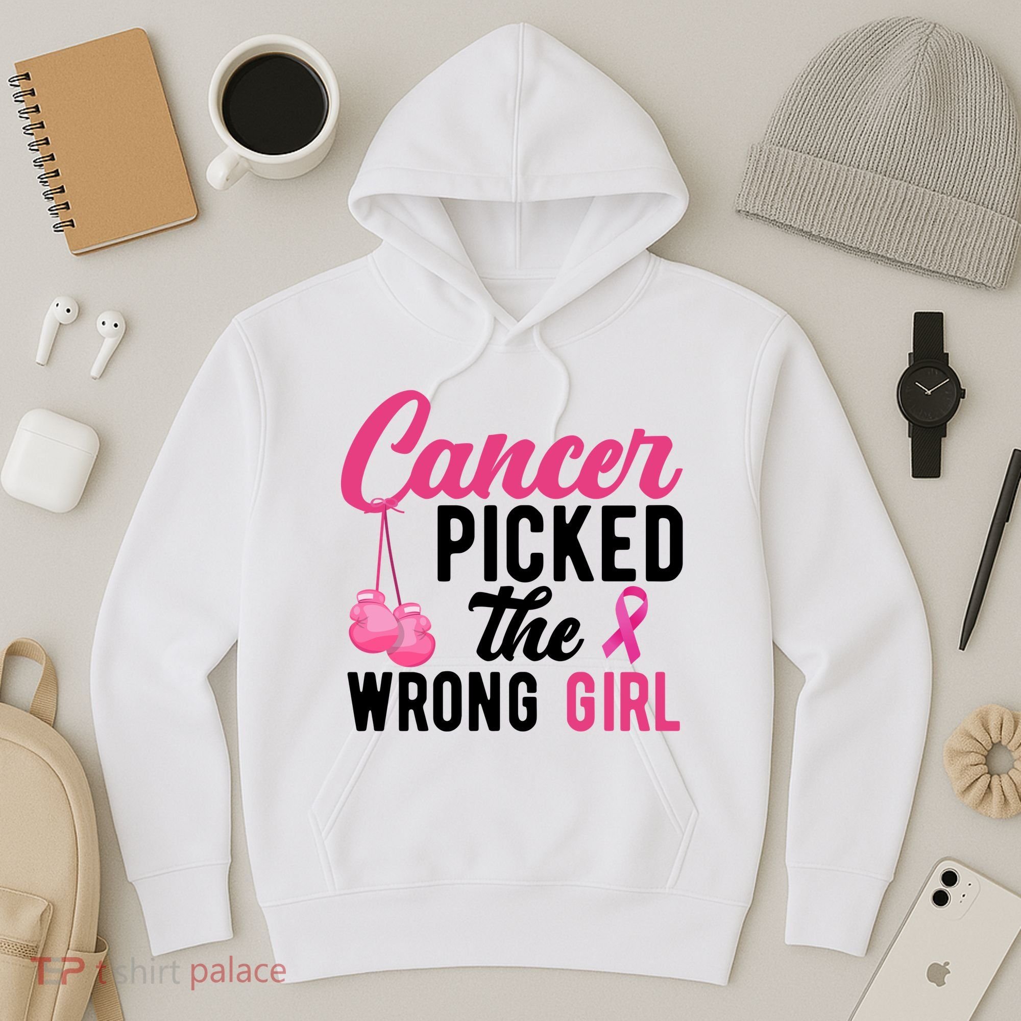 Cancer Picked The Wrong Girl Pink Ribbon Hoodie
