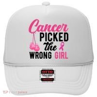 Cancer Picked The Wrong Girl Pink Ribbon Hat thumb 0