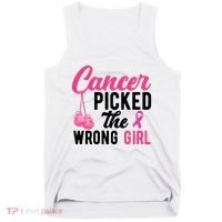 Cancer Picked The Wrong Girl Pink Ribbon Tank Top thumb 0