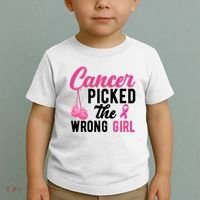 Cancer Picked The Wrong Girl Pink Ribbon Toddler T-Shirt thumb 2