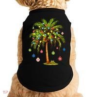 Christmas Palm Tree Light Hawaiian Tropical Xmas Doggie Tank thumb 0