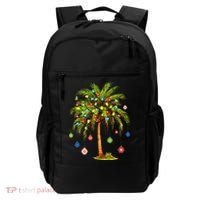 Christmas Palm Tree Light Hawaiian Tropical Xmas Backpack thumb 0